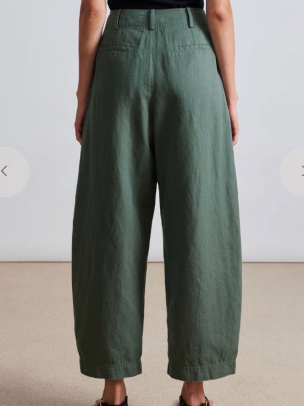 Apiece Apart Olive Green Cropped Elastic-Cuff Pants - Picture 2 of 8